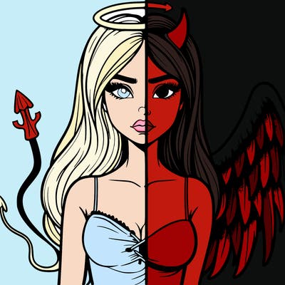 devil vs angel realistic girl