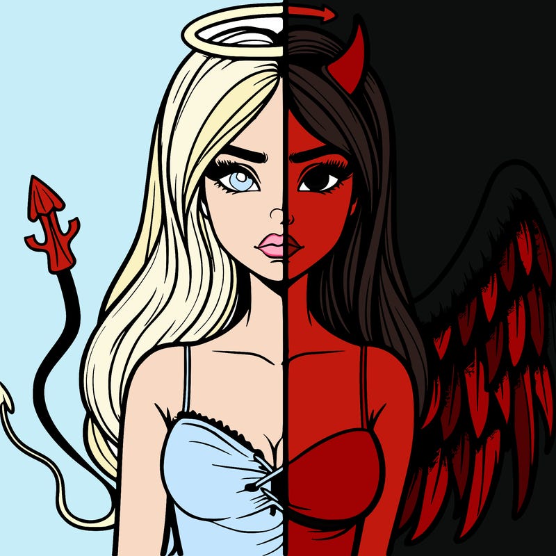 devil vs angel realistic girl