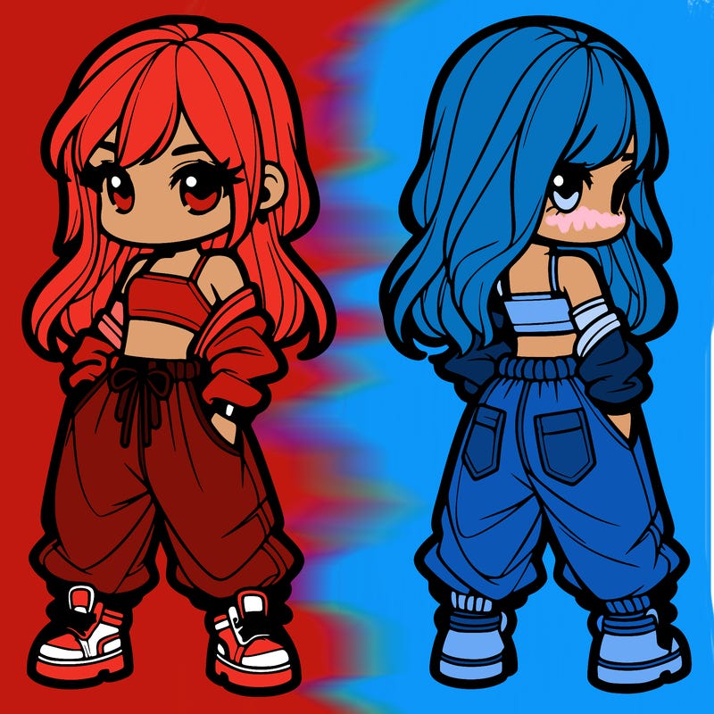 girl in crop top and baggy pants