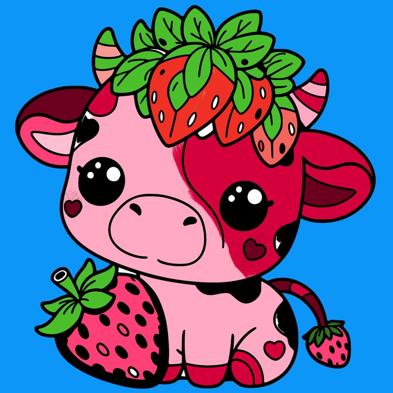 cute strawberry cow