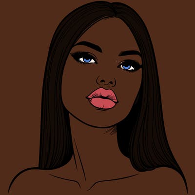 realistic woman with full lips