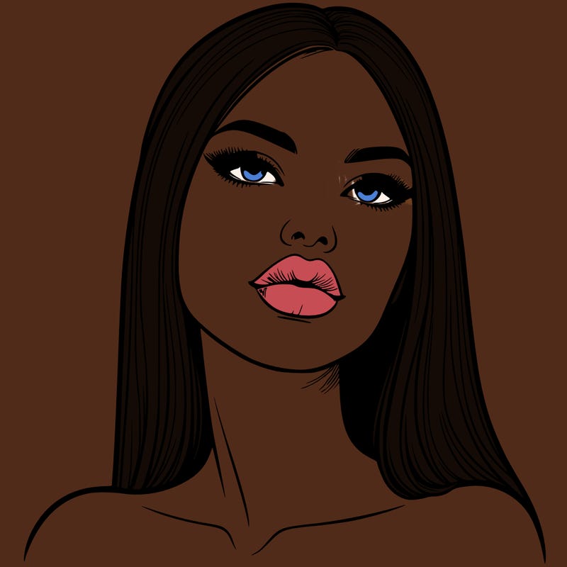 realistic woman with full lips