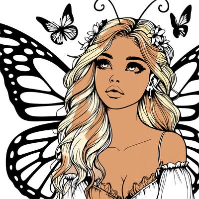 butterfly fairy realistic girl