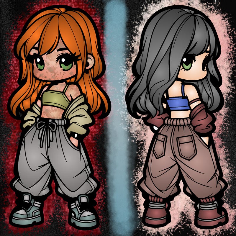 girl in crop top and baggy pants