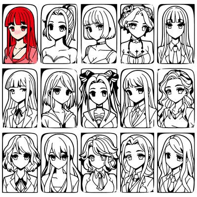 girls that look diffrent anime