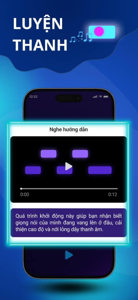 IKARA app interface showing vocal training and audio guide