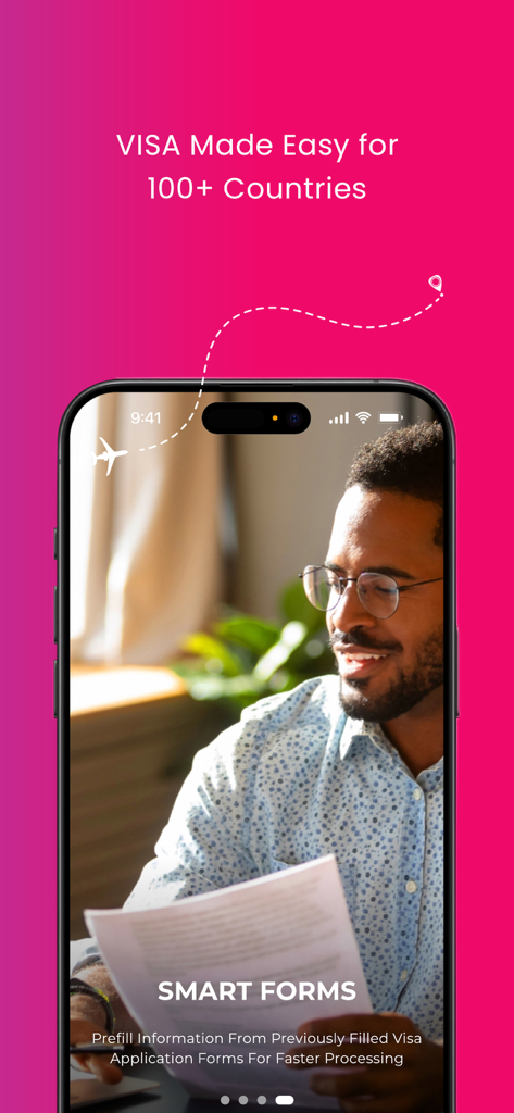 OneVasco – Online Visa Service - Interface de l'application OneVasco présentant des formulaires intelligents pour un traitement plus rapide des demandes de visa pour plus de 100 pays.