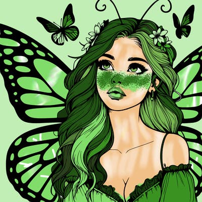 butterfly fairy realistic girl