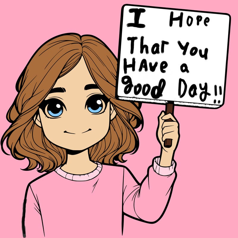 realistic girl holding up a sign