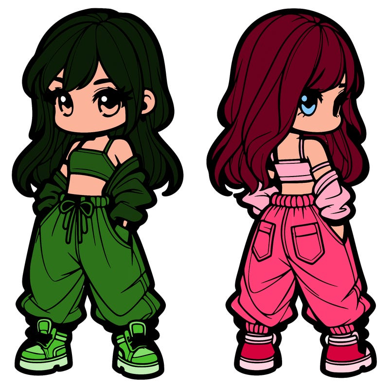 girl in crop top and baggy pants