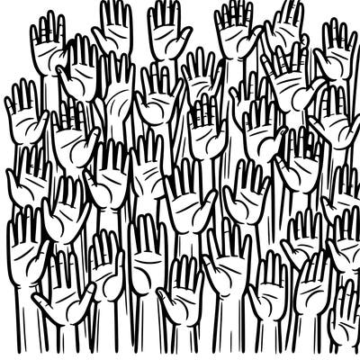 lots of hands