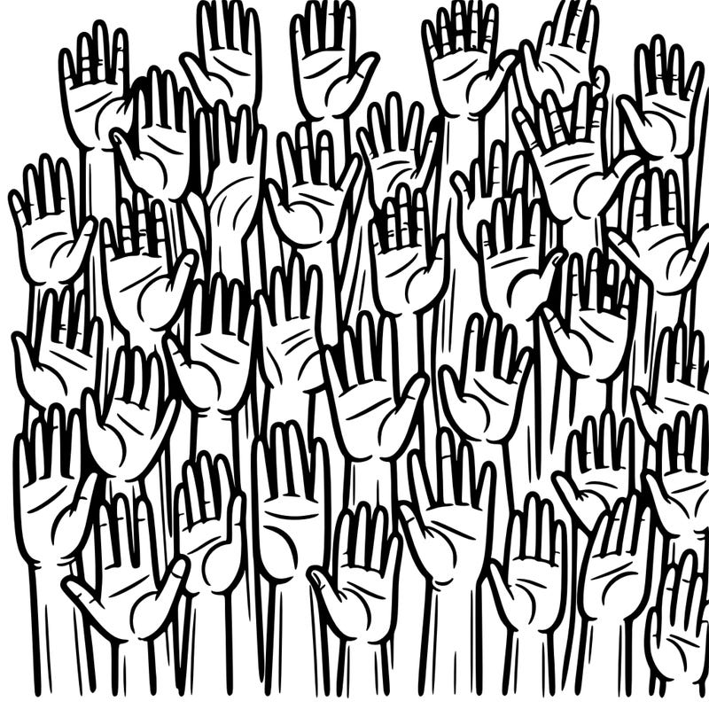 lots of hands