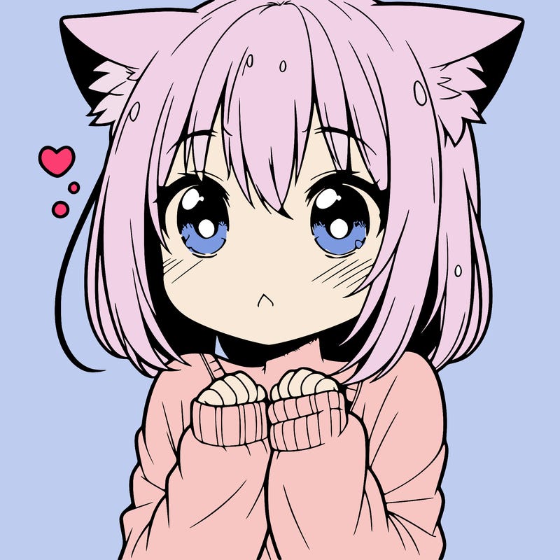 shy anime catgirl