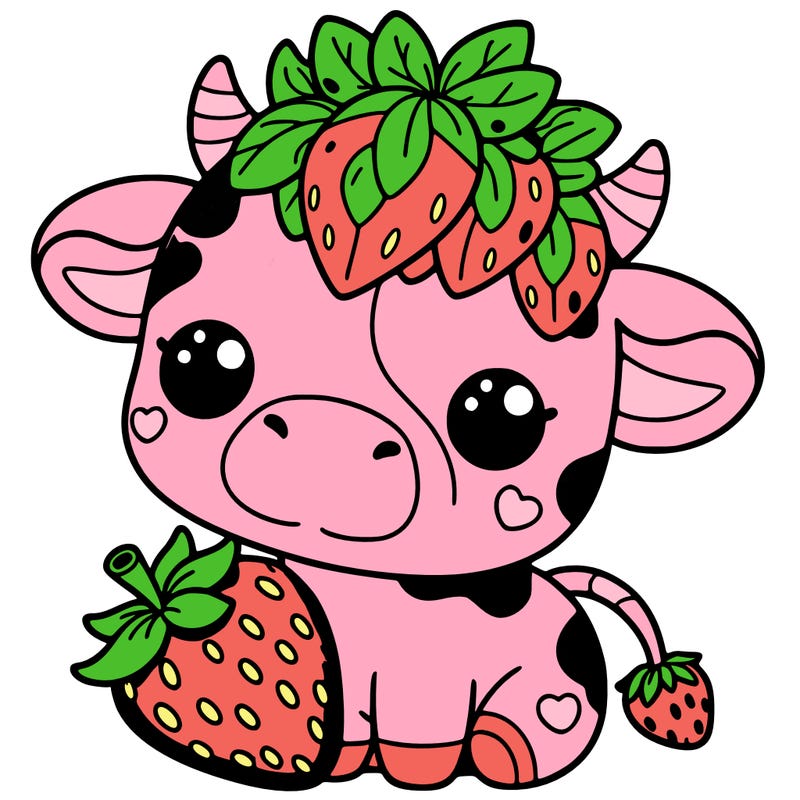 cute strawberry cow