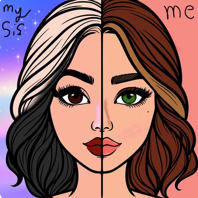 realistic girl split half