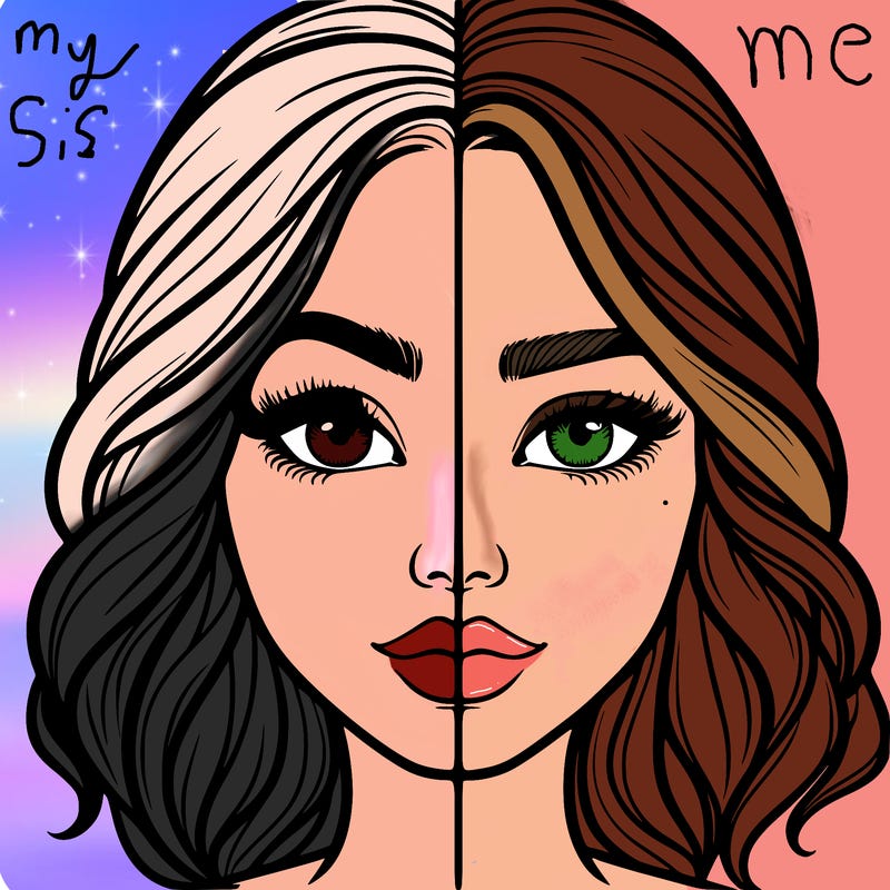 realistic girl split half