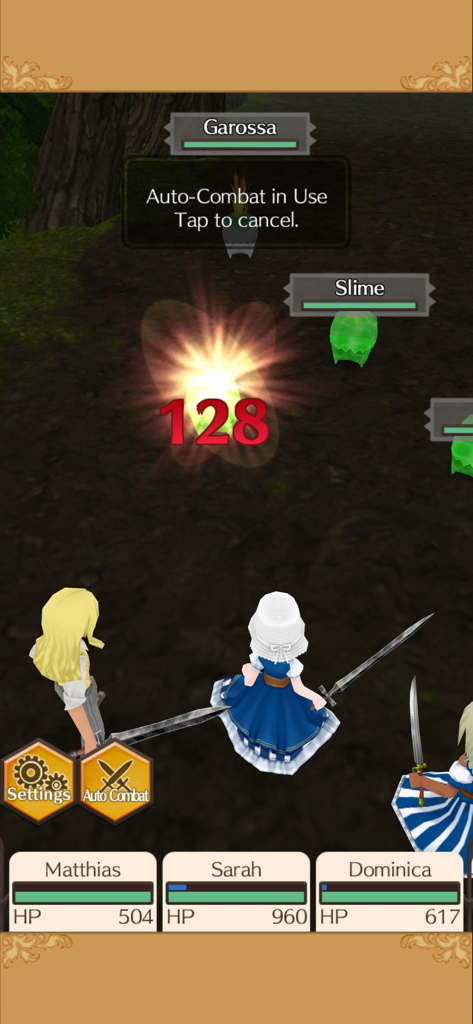 WorldNeverland - Elnea Kingdom - Eine Gruppe von Charakteren, die einen automatischen Kampf gegen Monster in Elnea Kingdom bestreiten