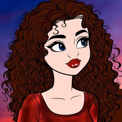 realistic girl with curly hair