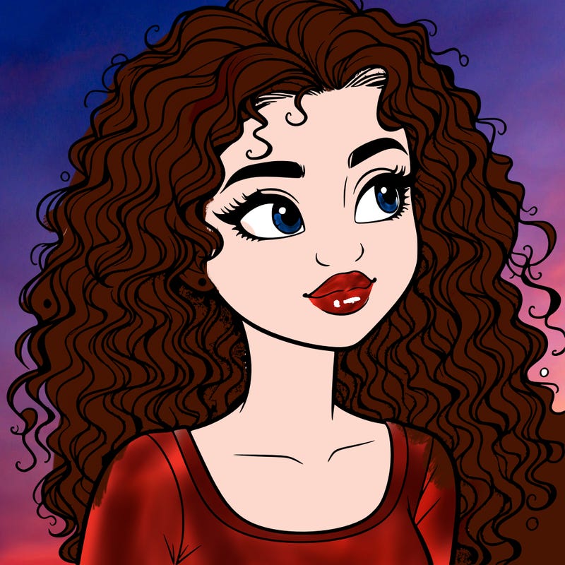 realistic girl with curly hair