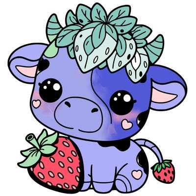 cute strawberry cow