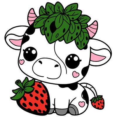 cute strawberry cow