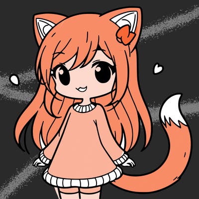 girl with cat ears and tail