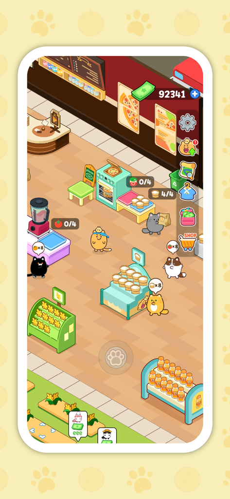 Ninimo Cat Supermarket: Tycoon - Cute cat characters managing a supermarket and pizza station in Ninimo Cat Supermarket Tycoon