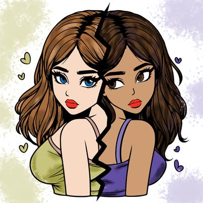 realistic girl split