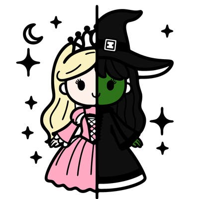 split princess and witch