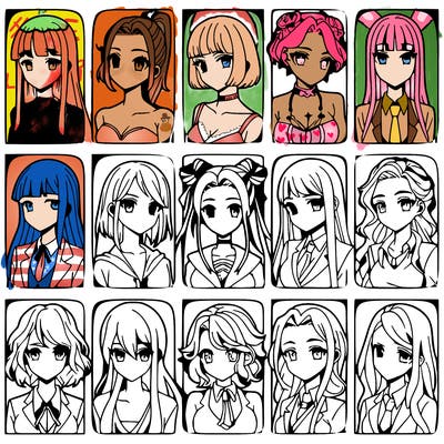 girls that look diffrent anime