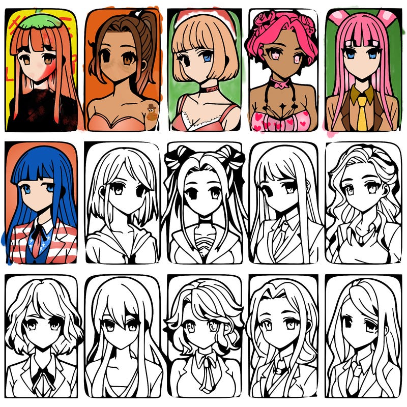 girls that look diffrent anime