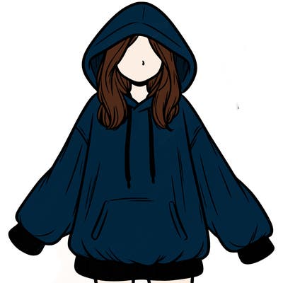 girl in oversized hoodie