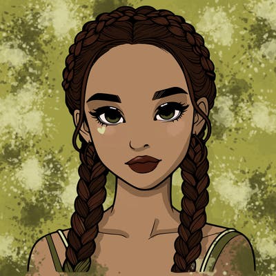 realistic girl with braids