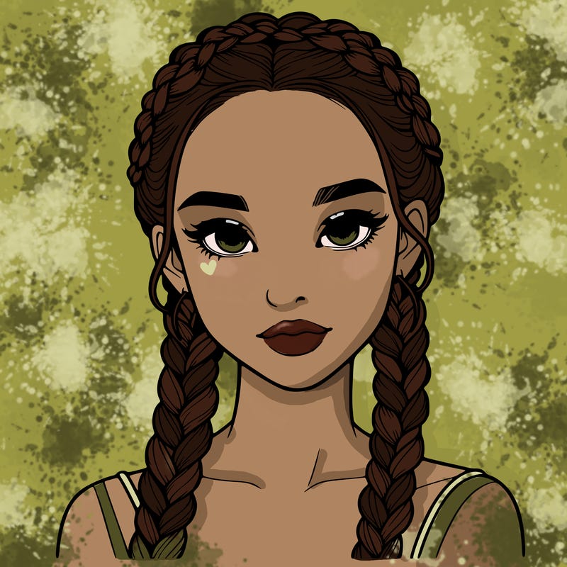 realistic girl with braids