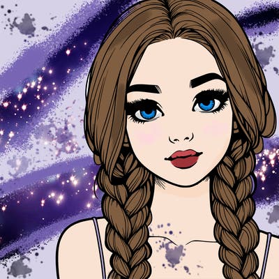 realistic girl with braids