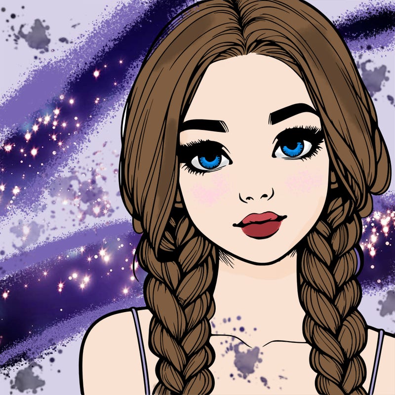 realistic girl with braids