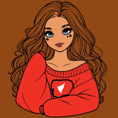 a beautiful girl in a big sweatshirt