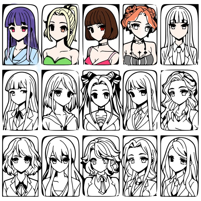 girls that look diffrent anime