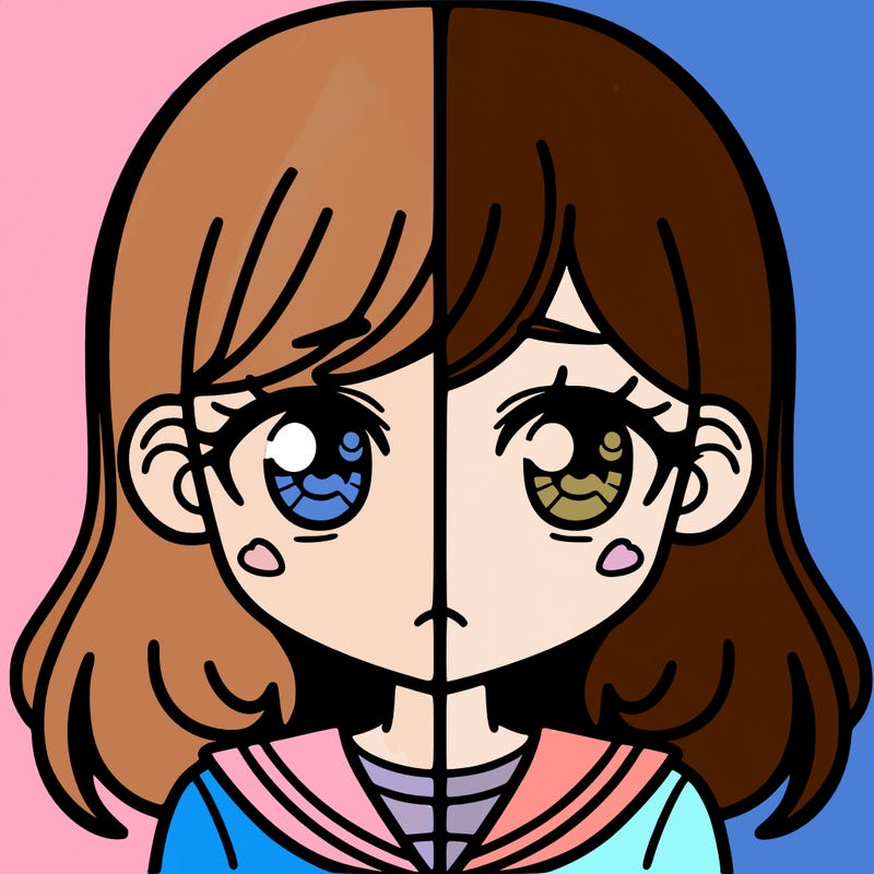 a split of a girl