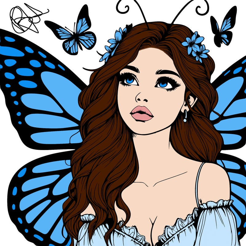 butterfly fairy realistic girl