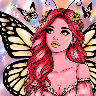 butterfly fairy realistic girl