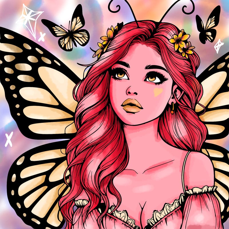 butterfly fairy realistic girl