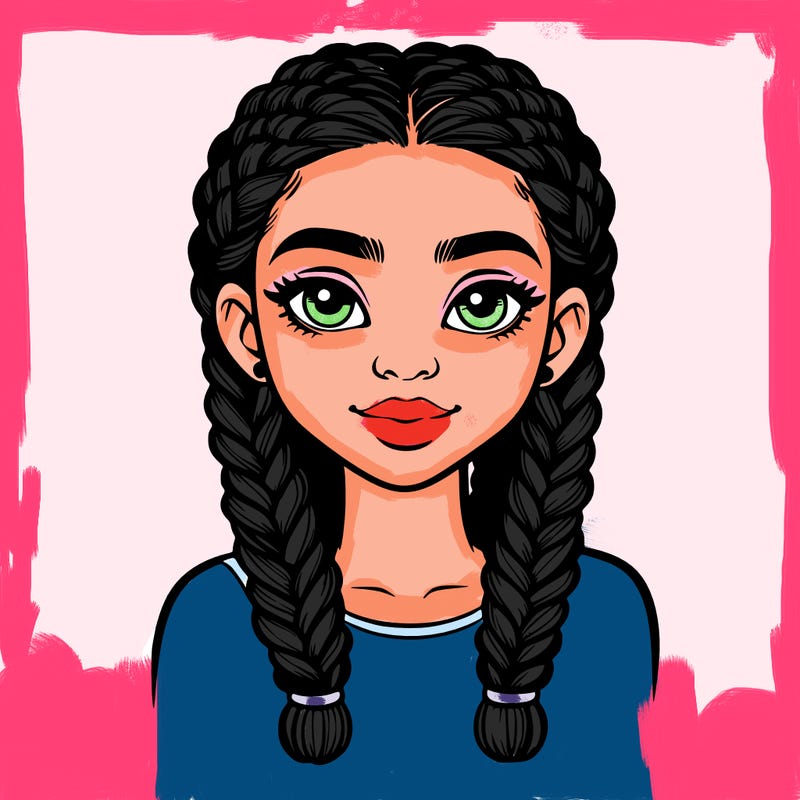 realistic girl with braids