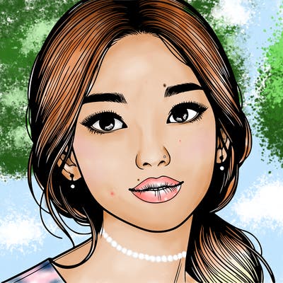 beautiful realistic asian woman