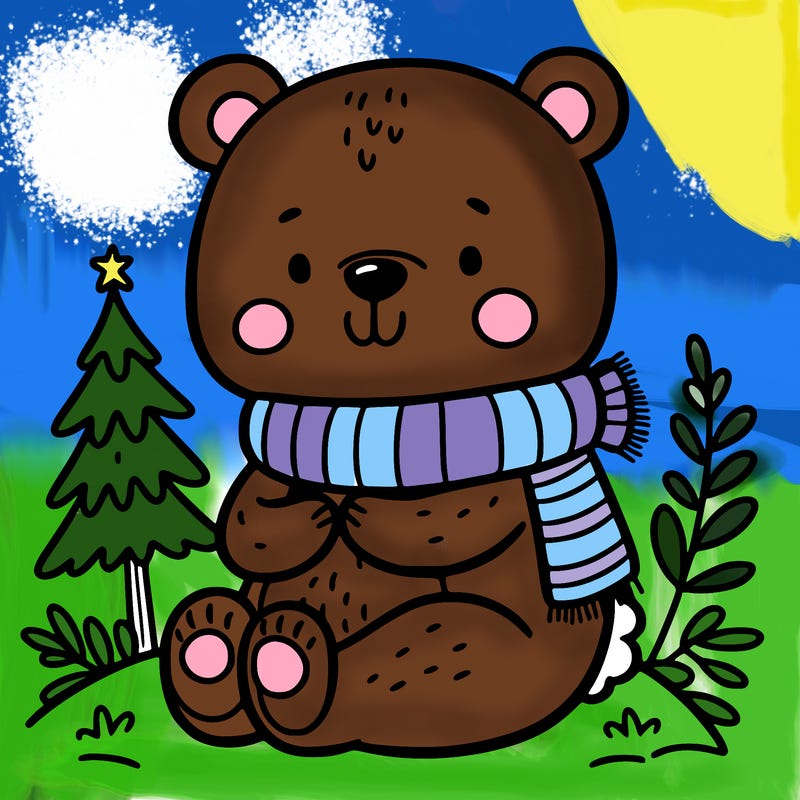 cozy bear coloring page