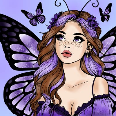 butterfly fairy realistic girl