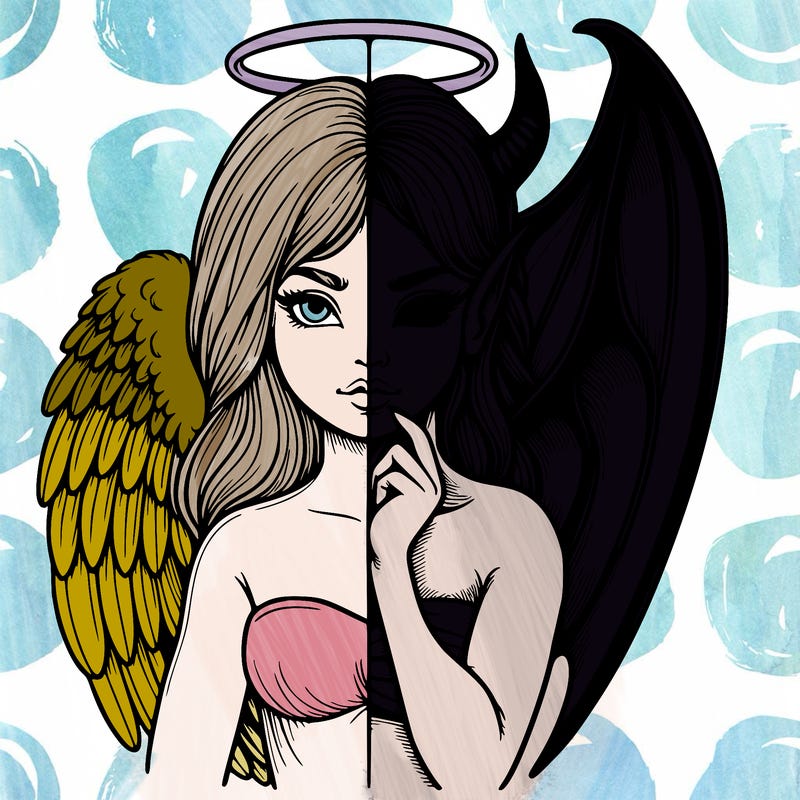realistic angel half demon