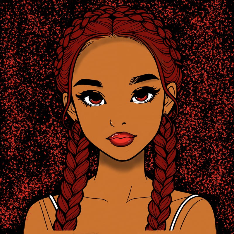 realistic girl with braids