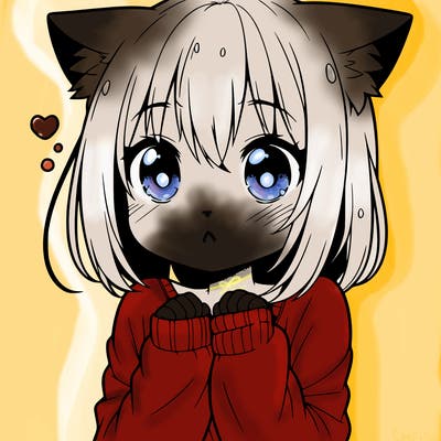 shy anime catgirl