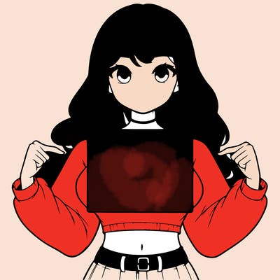 girl holding a blank sign in a long sleeve crop top